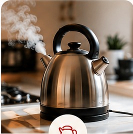 A kettle in a kitchen